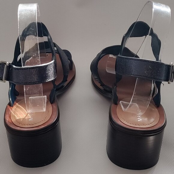 Marc Fisher Sandals Size 9 Leather Nubuck Metallic - Picture 3 of 4